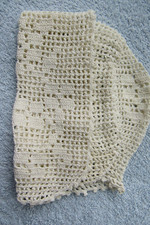 Antique Hand Made Crocheted Baby Hat Cap Folded Front Ivory Lace