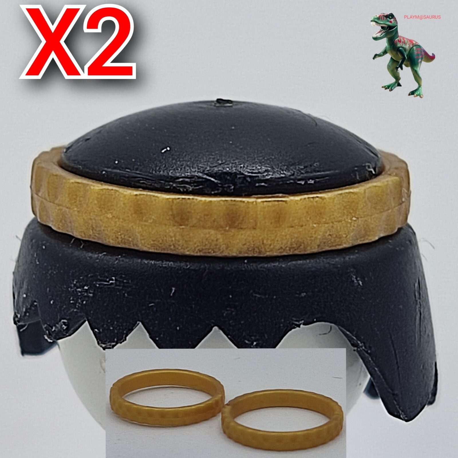 X2 Playmobil lazo dorado para cabeza-diadema-egipcio-romano-Cesar-cleopatra-oro