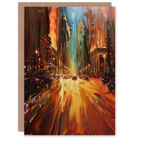 New York City Nacht Stadtbild Abstrakt Geburtstagskarte