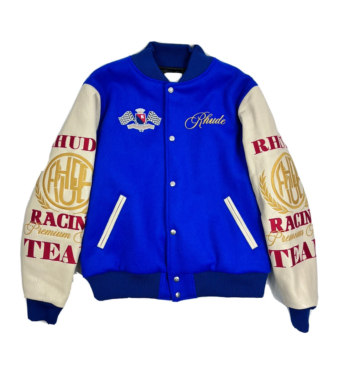 LEATHER EMBROIDERED VARSITY YELLOW