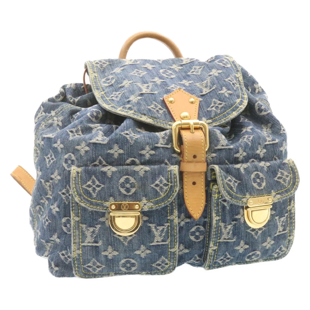 LOUIS VUITTON Monogram Denim Sac A Dos GM Backpack Blue M95056 LV Auth  23330A