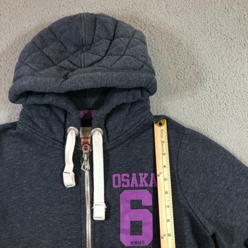 Superdry Osaka hoodie sweater Womens M Gray Full Zip - Picture 4 of 15