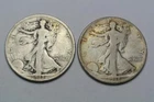 1918 & 1918-D Walking Liberty Half Dollars, Fine Condition - C5659A