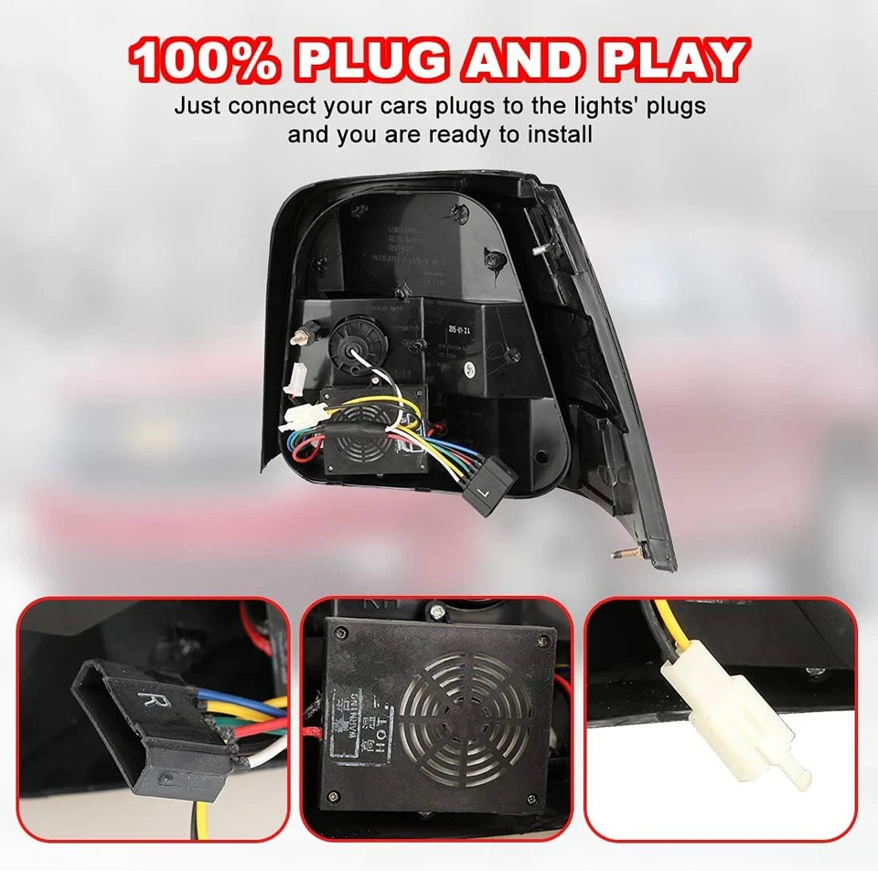 Fit For 1999-2006 VW Volkswagen Golf GTI MK4 LED Brake Tail Lights Smoke Lens - Imagem 4 de 4