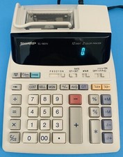 Sharp EL-1801V Portable 12-Digit 2-Color Serial Printing Calculator Tested Works