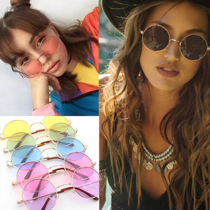 Vintage Hippie Sunglasses Women Men Retro Metal Frame John Lennon