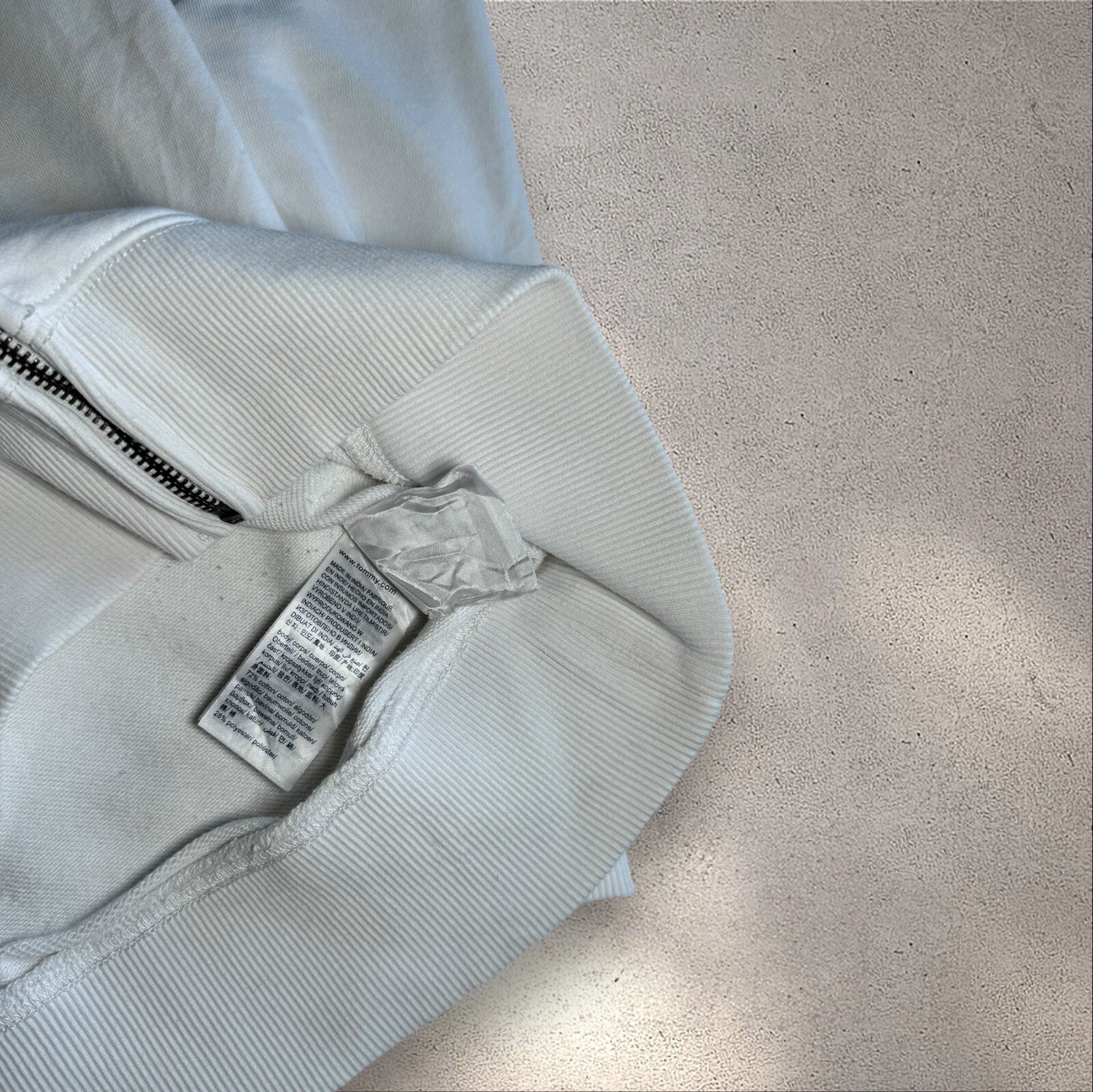 Tommy Hilfiger White Essential Logo Hooded Jacket S image 5