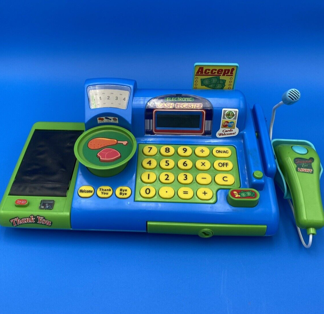 как выглядит Vintage Lot of Play Food Cash Register with Scanner Shopping Cart More 200pc фото