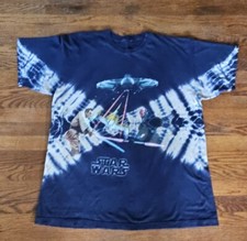 Vintage 1999 Star Wars Episode 1 Movie Promo Tie Dye T- Shirt Size XL/ 2XL