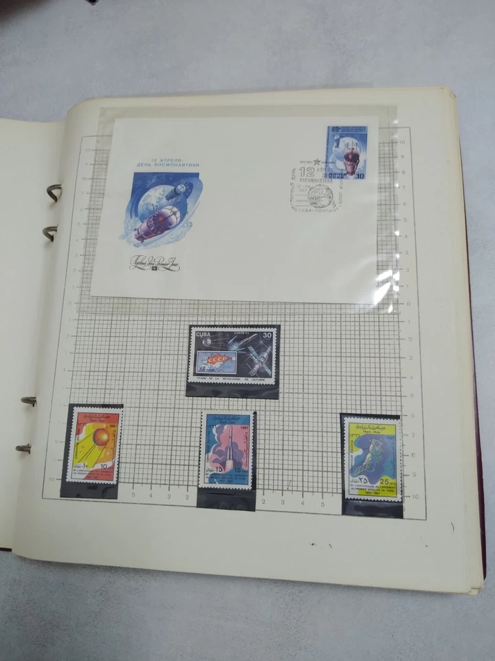 Estampillas de colección vintage, bloques, sobres de primer día, postales en álbum soviético Foto 3 de 4