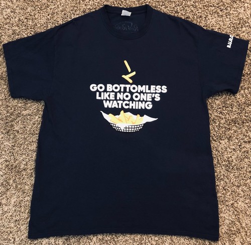 Red Robin Go Bottomless Like No One s Watching Men s Blue T Shirt Size Red Robin Go Bottomless Like No One s Watching Men s Blue T Shirt Size