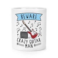 Beware VerrüCkte Gitarre Mann Makeup Pinsel Bleistift Topf Vatertag Freund Funny