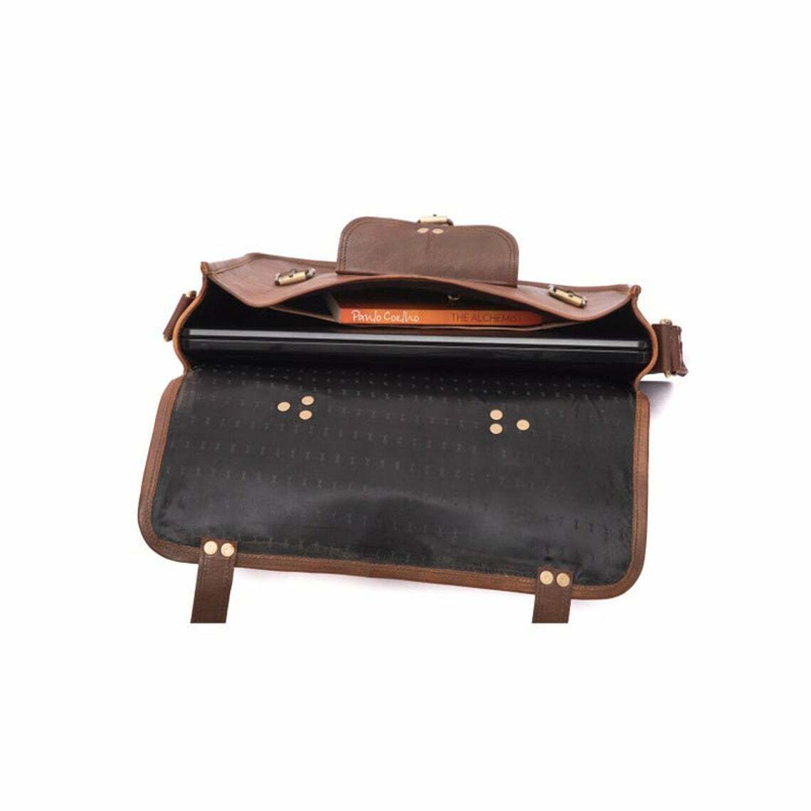 Genuine Real Unisex Crossover Flap over Everyday Work Shoulder Messenger Bag image 3