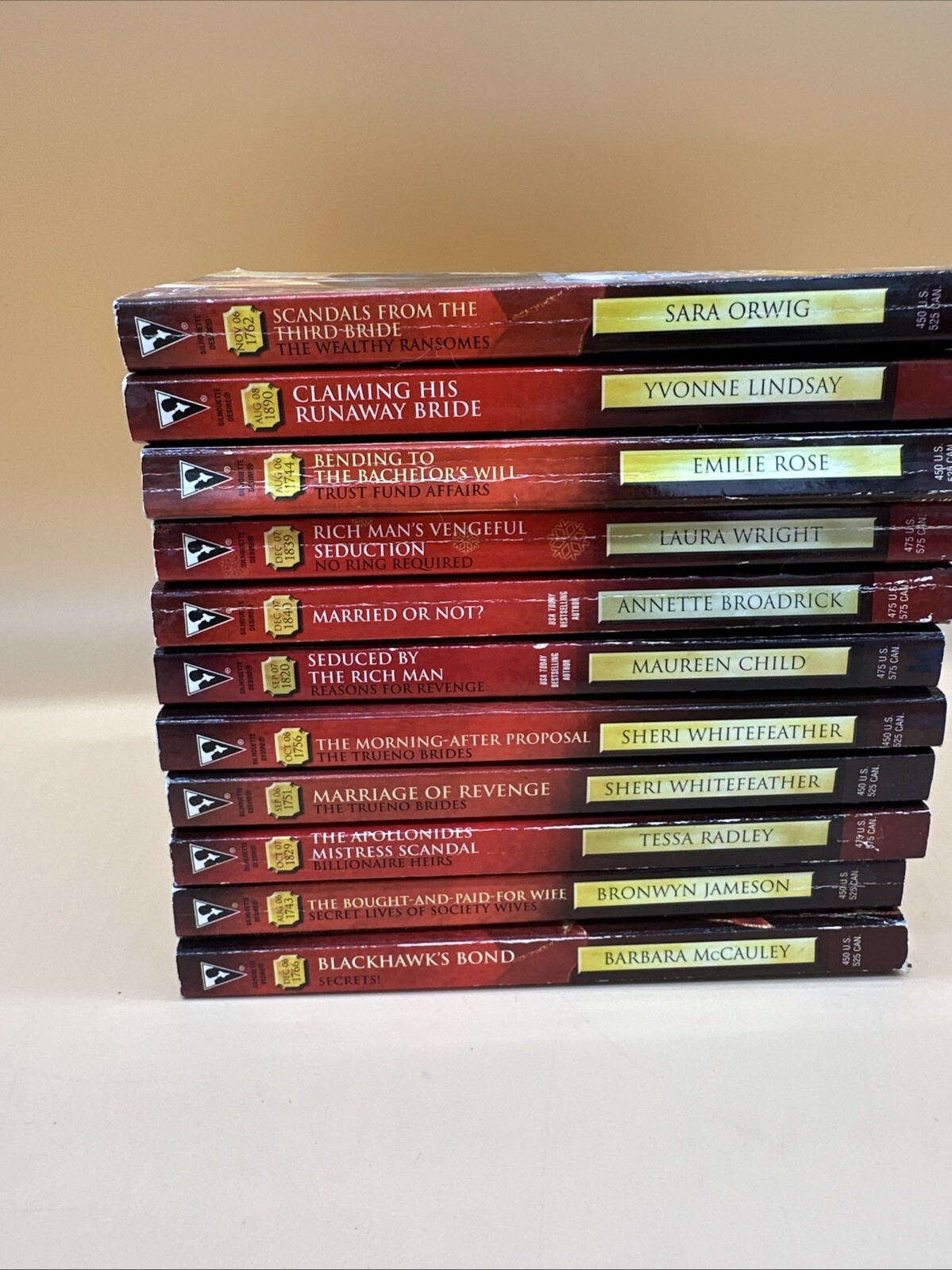 Silhouette Desire Book Lot of 11 Harlequin Romance Paperbacks Rose Holiday