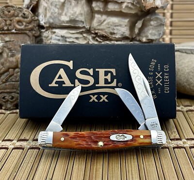 Case XX USA Beautiful Custom Harvest Orange Bone AAA++ Medium