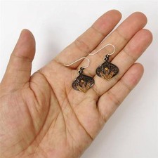 Pendientes De Estilo Bohemio Metal Flor De Aceite Para Mujer Lujo Ligero Patrón Europeo Y Americano
