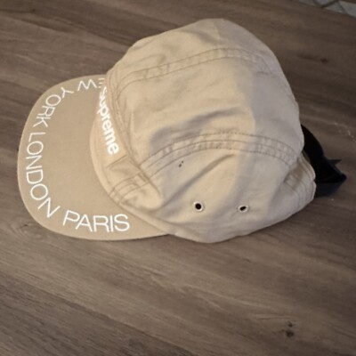 Supreme Tan Box Logo New York London Paris 5-Panel Strapback Camp