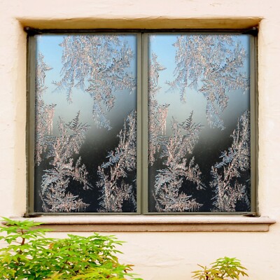 3D Winter 1931NAO Window Film Print Sticker Cling Stained Glass UV Block Fa