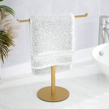 Gold Hand Towel Stand, T-Shape Hand Towel Holder for Bathroom, Display Finger...