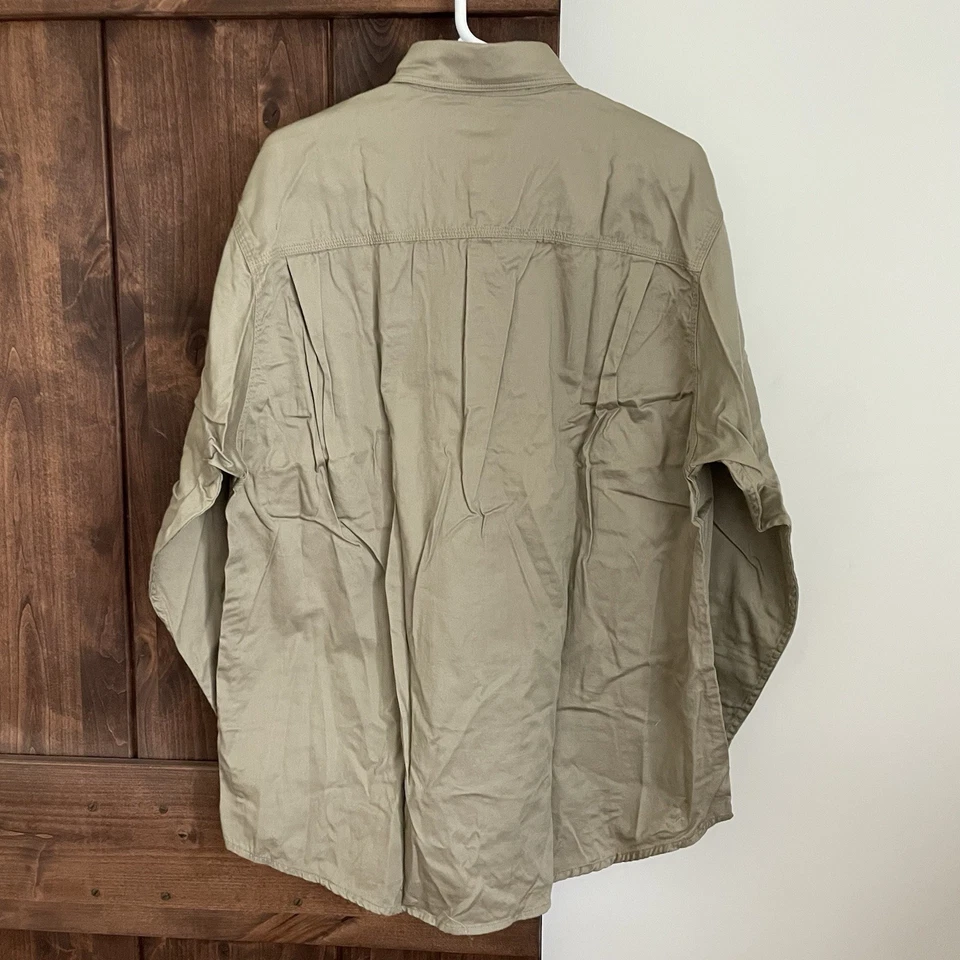 Woolrich Outdoor Shirt Mens Large Hunting Fishing Button Down Khaki NEW - Image 3 of 4