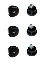 3) Helmet Shield Tear Off Post Buttons Kit Pair Black Alum. Posts Go Kart Racing