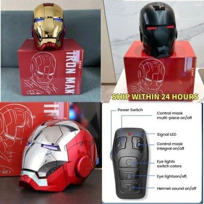 Iron Man MK5 Voice Control Helmet Wearable Cosplay Mask LED Jarvis Auto Open US