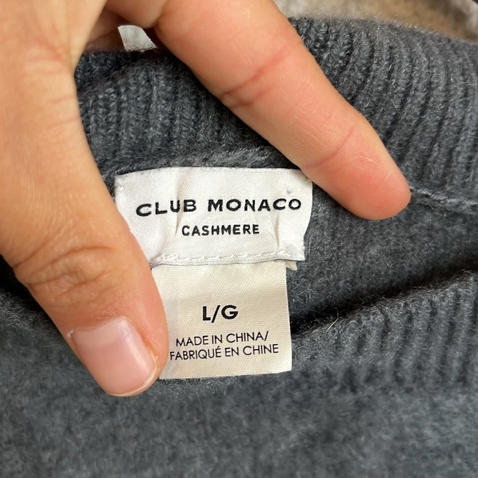 Suéter de cachemir Club Monaco para mujer grande gris Foto 2 de 4