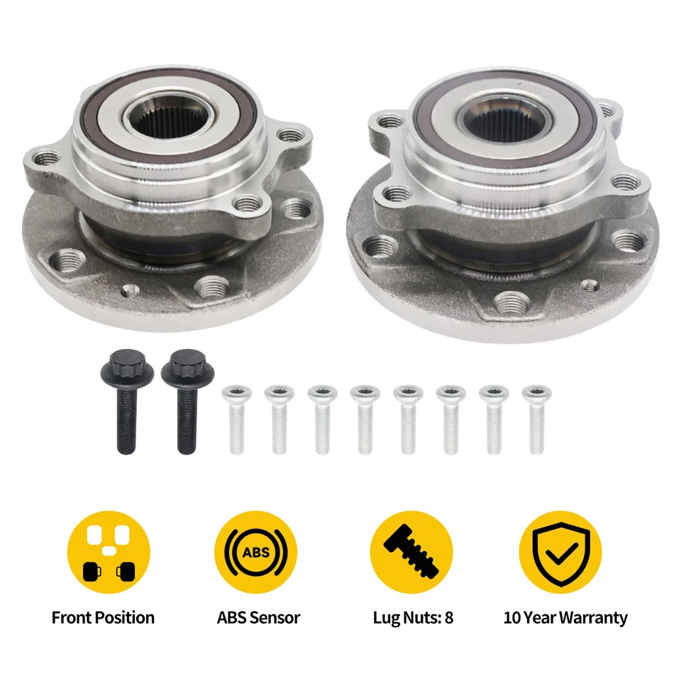 Par de cojinetes de cubo de rueda delantera para Volkswagen Passat Jetta Tiguan Audi TT Quattro Foto 4 de 4