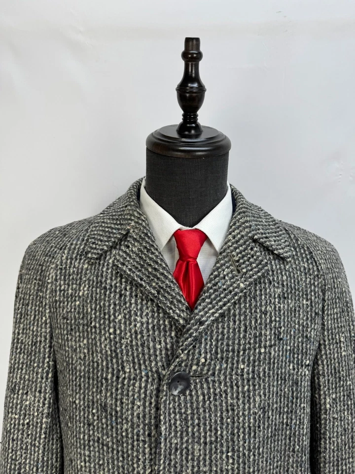 Vintage Men Coat Raglan Sleeve bespoke Classic Wool Raglan OverCoat Size 44S 46S - Image 4 of 4