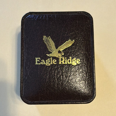 Eagle Ridge Silver Full Hunter Pocket Watch, Chain, Eagle Design, Box