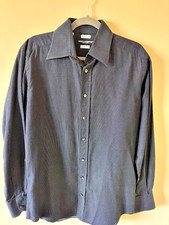Dolce & Gabbana Men's Cotton Nailhead Dress Shirt Grey Black Size Small Italy