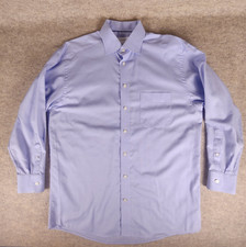 Eton Custom Made Patterned Texture Twill Dress Shirt Men 16/33 Blue Long Sleeve