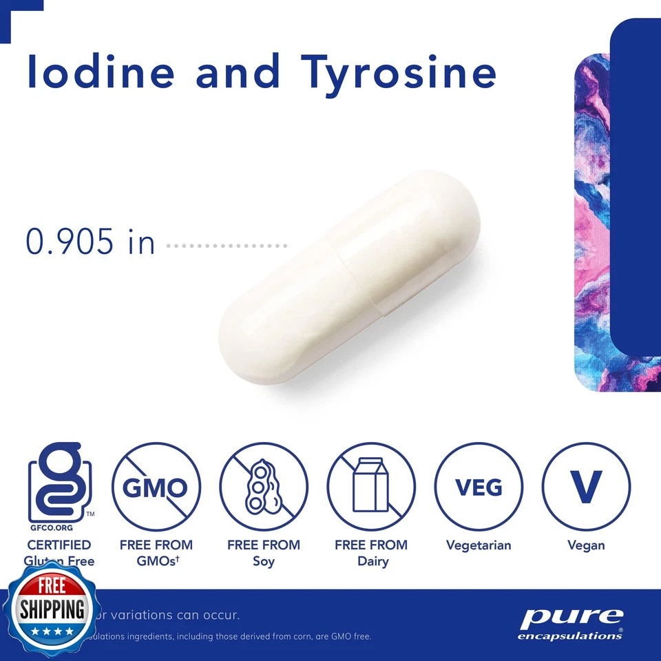 Pure Encapsulations йод и тирозин | гипоаллергенная добавка для Enhan - Изображение 3 из 4