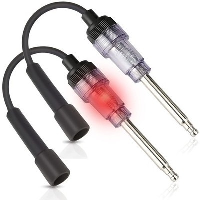 2PCS Inline Spark Plug Testers, Small Armature Diagnostic Detector Black