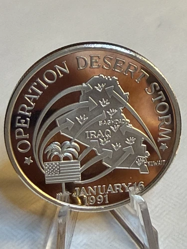 United States Navy,  Operation Desert Storm, 1 Troy Oz.  .999 Fine Silver Read!