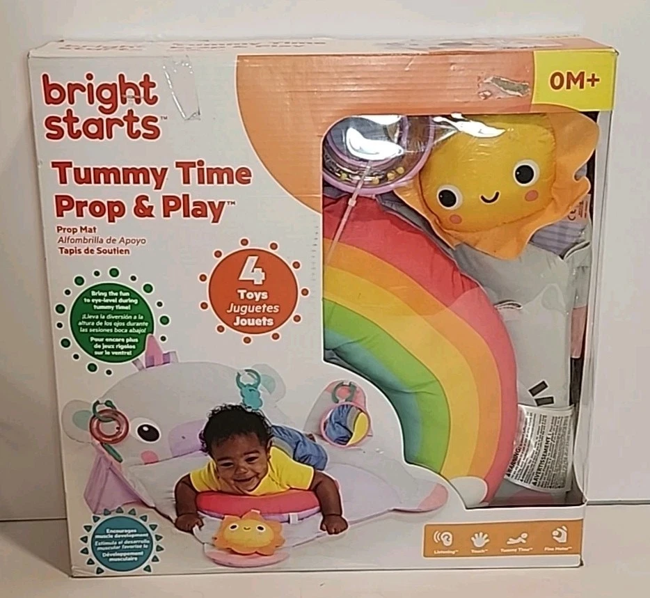 Bright Starts Tummy Time Prop & Play Baby Activity Mat with Support Pillow & Tag
