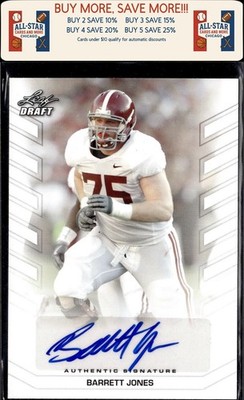 2013 Leaf Draft #BA-BJ2 Barrett Jones Autographs Auto Alabama Crimson Tide