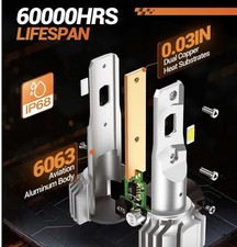 Sealight XF3 H11/H16/H8/H9 LED Fog Light Bulbs 6000K White 60W 12000LM IP68 2PCS