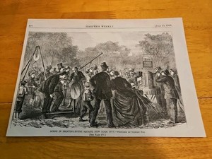 (#NY21) SCENE IN PRINTING-HOUSE SQUARE,NYC(1868) HARPER'S