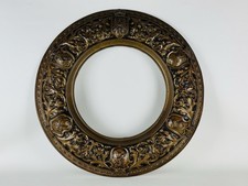 Antica Cornice Rotonda 70cm Per Piatto Da Parata In Ceramica Maiolica XIX Sec.