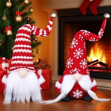 2PCS Christmas Gnomes Plush Decorations Handmade Christmas Elf Santa Gnomes Orna