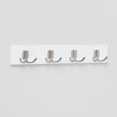 Modern Octopus 4 Hooks Rail Nickel/White