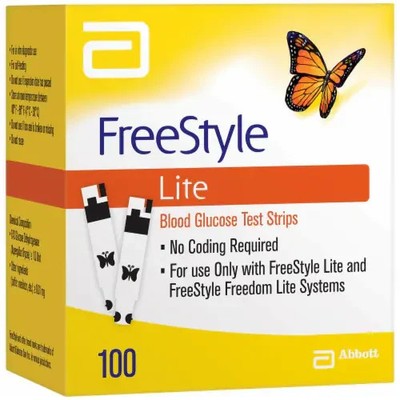 FreeStyle Lite Blood Glucose Test Strips 100ct EXP 2027 Imported Version