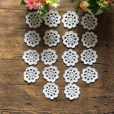 MINDPLUS Set of 18 Mini Hand Crochet Doilies Flowers 2 Inches White Cotton Sm...