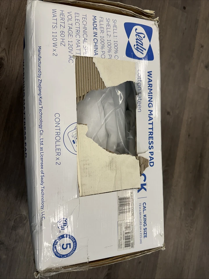 Almohadilla de colchón de calentamiento Sealy California King Size 72 pulgadas x 84 en cajas dañadas Foto 2 de 4