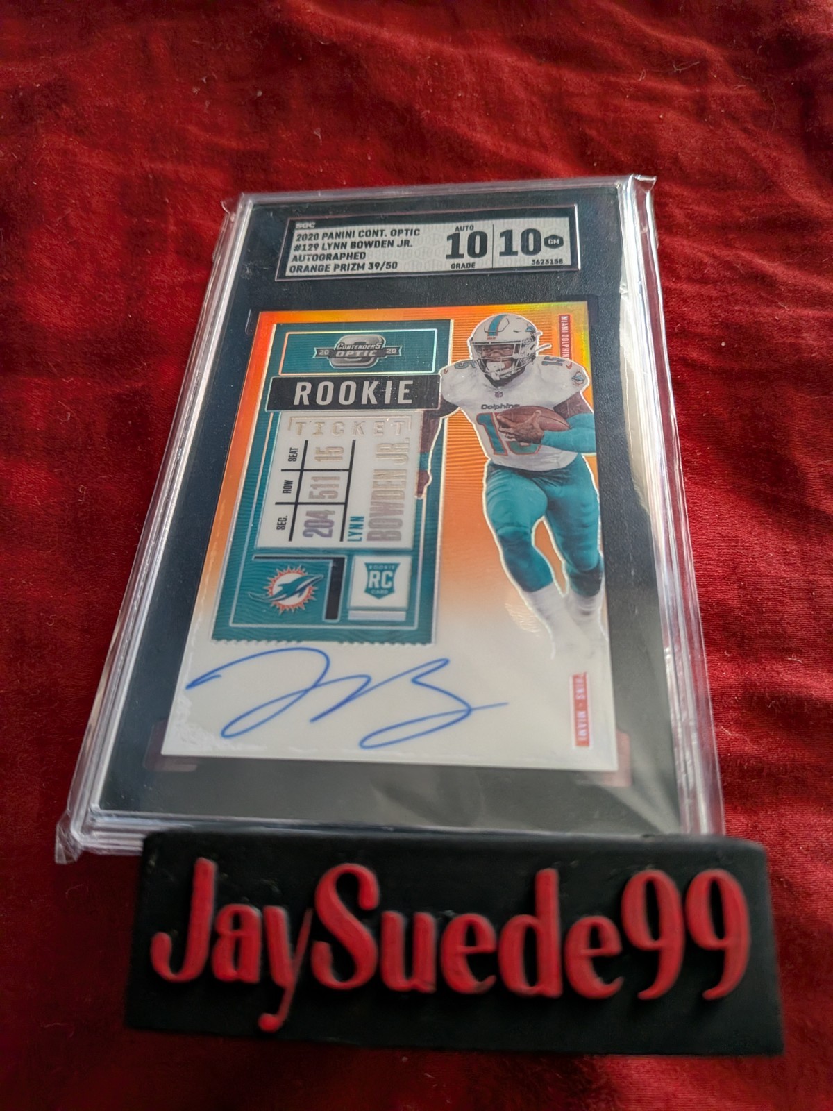 Lynn Bowden Jr. Panini Contenders Optic #129 Autograph-Orange