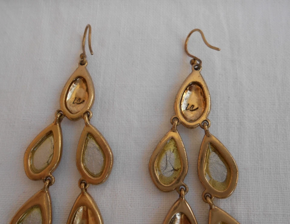 ORECCHINI firma LC LIZ CLAIBORNE per fori nei colori ambra/marrone/giallo - Immagine 4 di 4