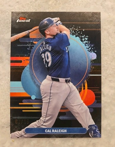 2025 Topps Finest Cal Raleigh Black Refractor 1/15 Uncommon Mariners SP ...
