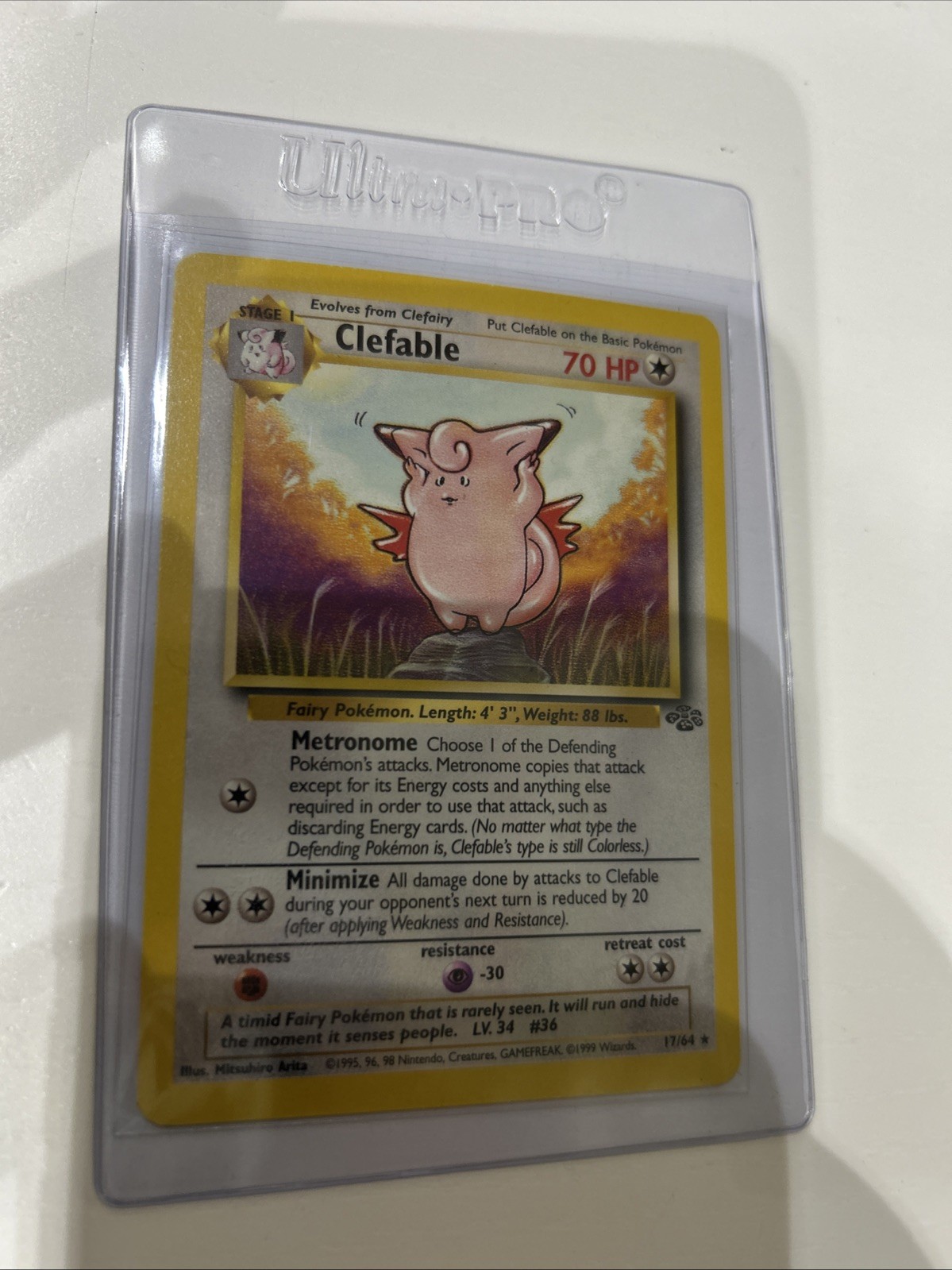 Clefable 17/64 Regular Pokémon Card Jungle WOTC Rare - LP