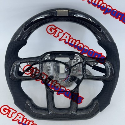 LED Forged Carbon Fiber Steering Wheel For Ford Mustang GT 2024-2026 with Heated